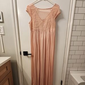 Blush pink maternity maxi dress